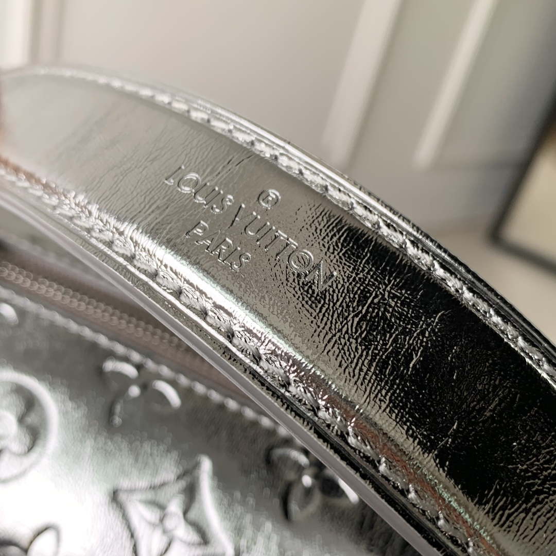 LV M26223 Louis Vuitton Side Trunk MM Bag Silver