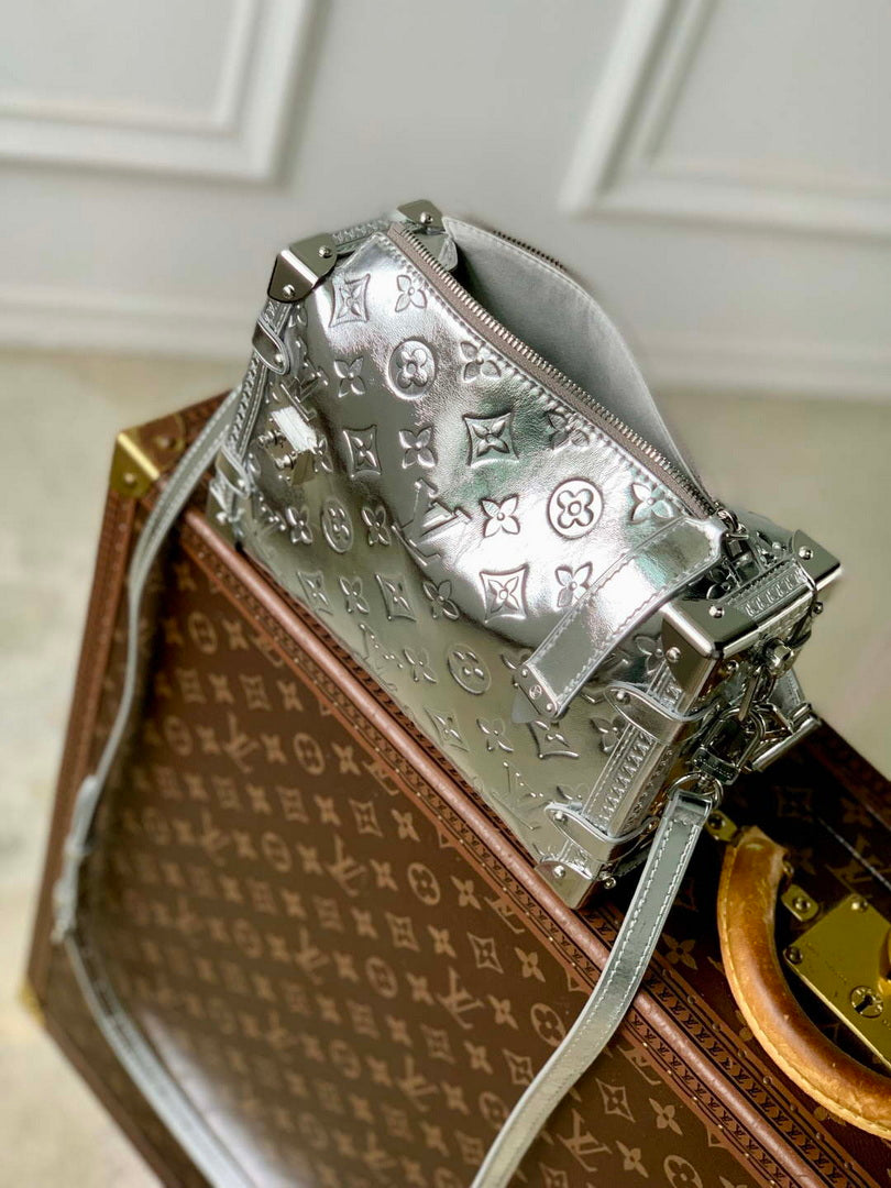 LV M26223 Louis Vuitton Side Trunk MM Bag Silver