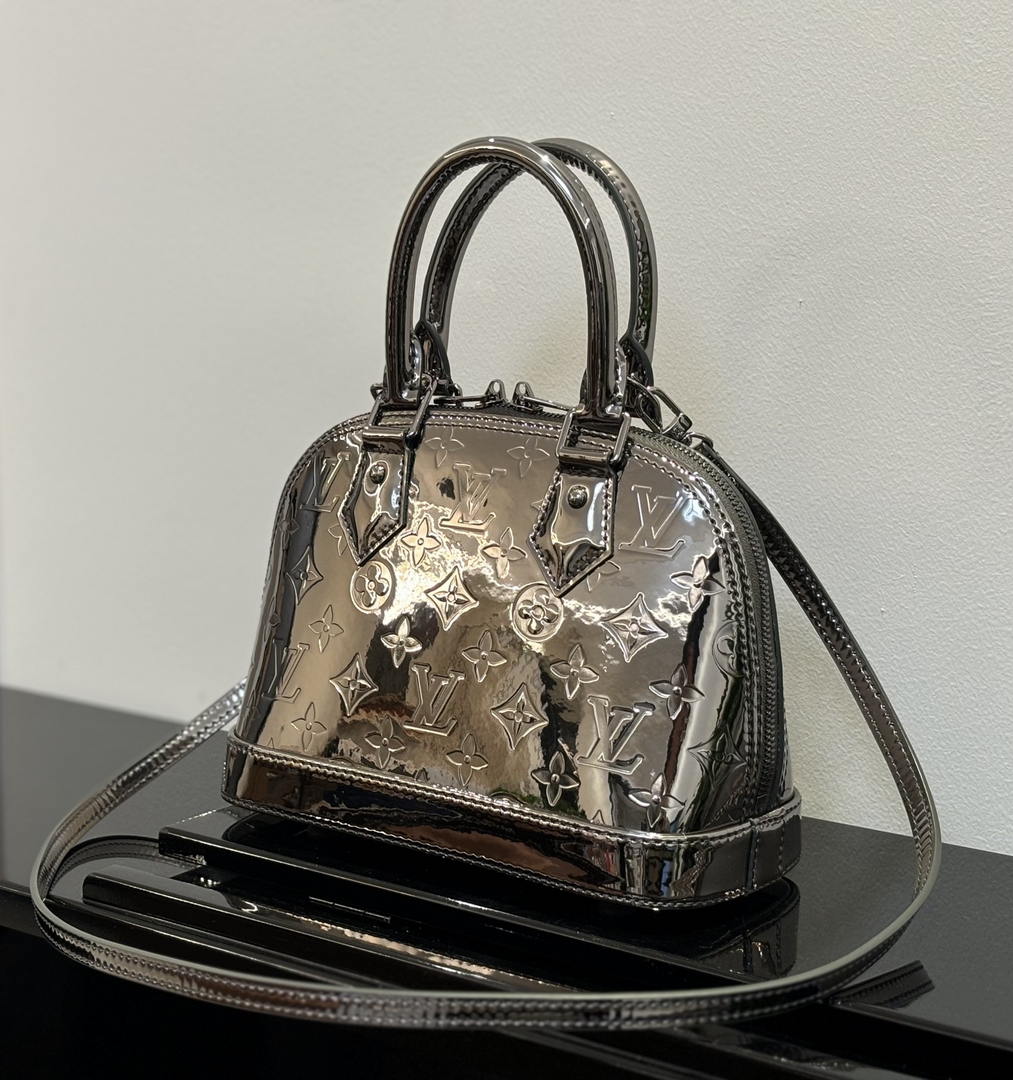 LV M26335 Louis Vuitton Alma BB Bag Silver Black - Default Title - View 1