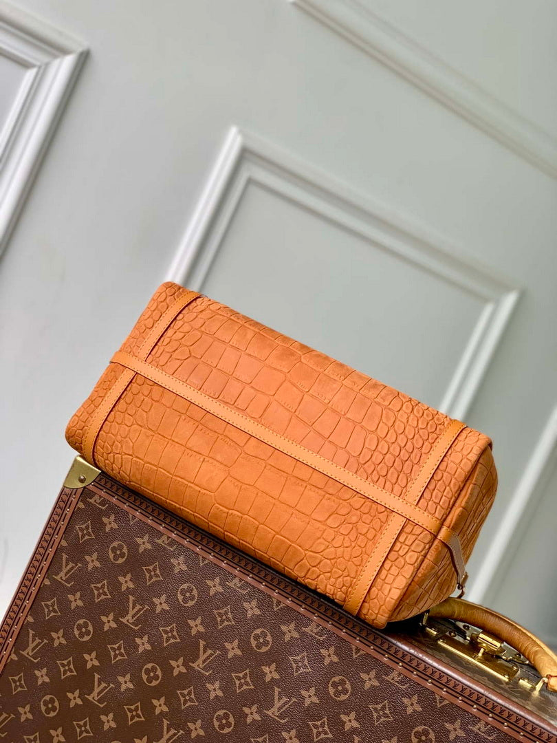 LV M26358 Louis Vuitton Express MM Bag Orange Crocodile Pattern