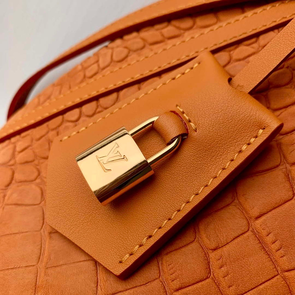 LV M26358 Louis Vuitton Express MM Bag Orange Crocodile Pattern