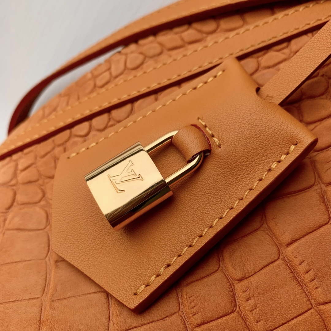 LV M26358 Louis Vuitton Express MM Bag Orange Crocodile Pattern
