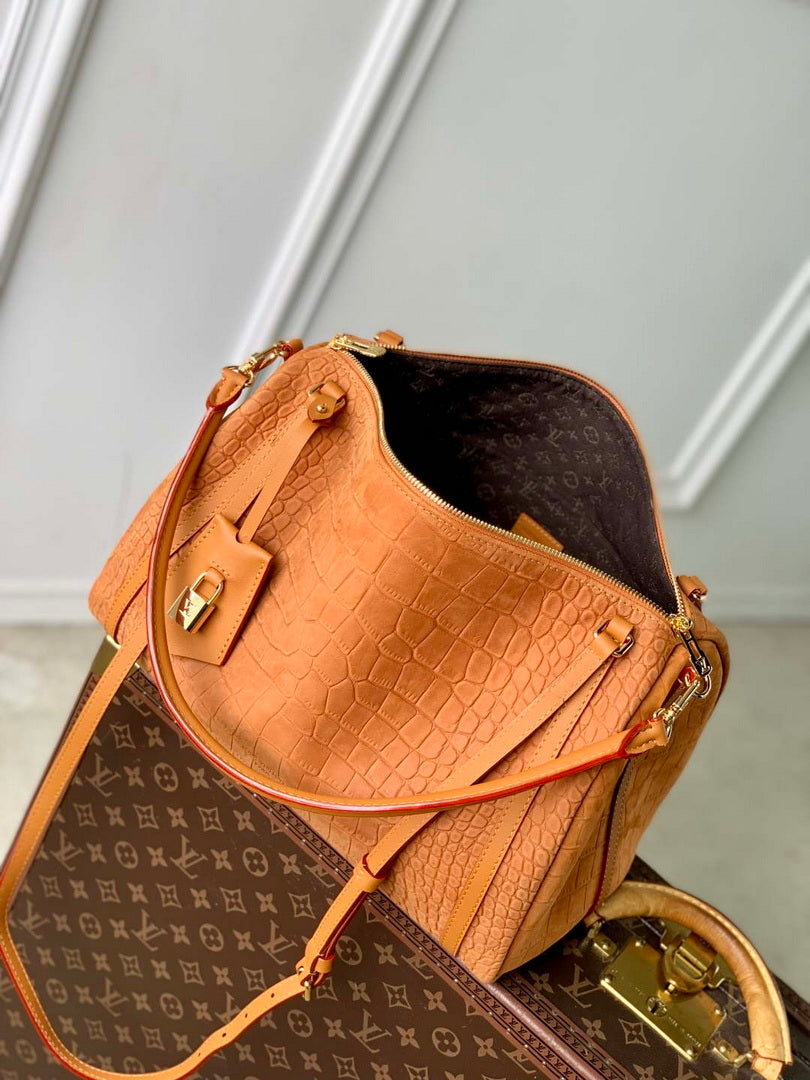 LV M26358 Louis Vuitton Express MM Bag Orange Crocodile Pattern