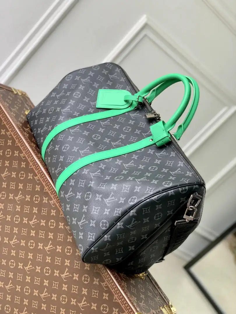 LV M26434 Louis Vuitton Keepall Bandouliere 55 Travel Bag Monogram Eclipse