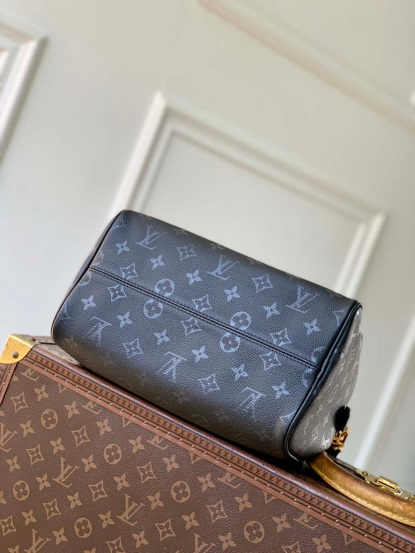 LV M26486 Louis Vuitton Speedy Soft Bandouliere 25 Bag Black