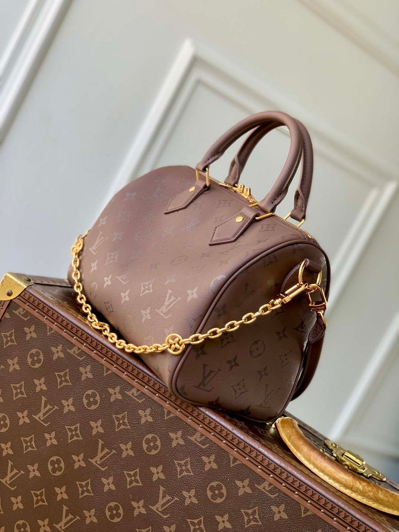 LV M26691 Louis Vuitton Speedy Soft Bandouliere 25 Bag Wine Red