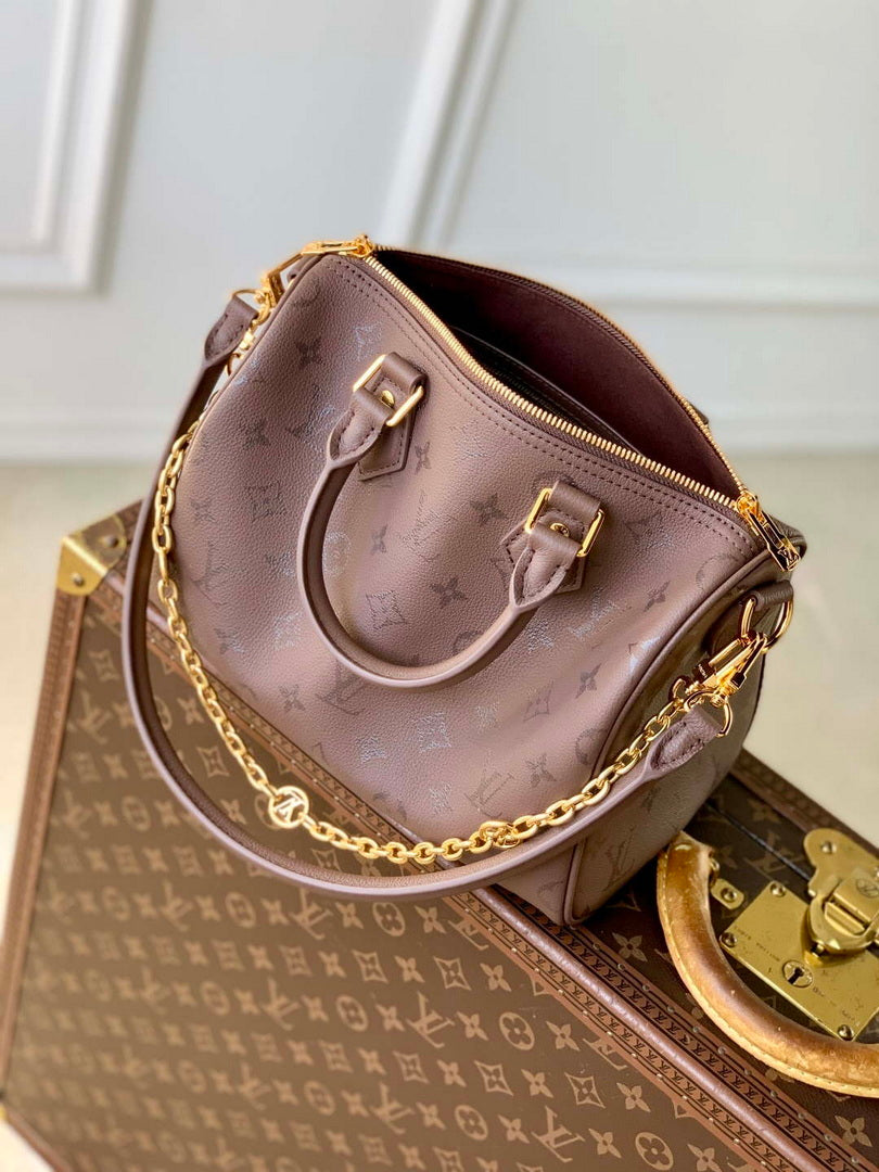 LV M26691 Louis Vuitton Speedy Soft Bandouliere 25 Bag Wine Red