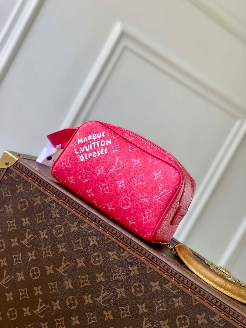 LV M26870 Louis Vuitton Mini Dopp Kit Bag Rose Pondichery Pink