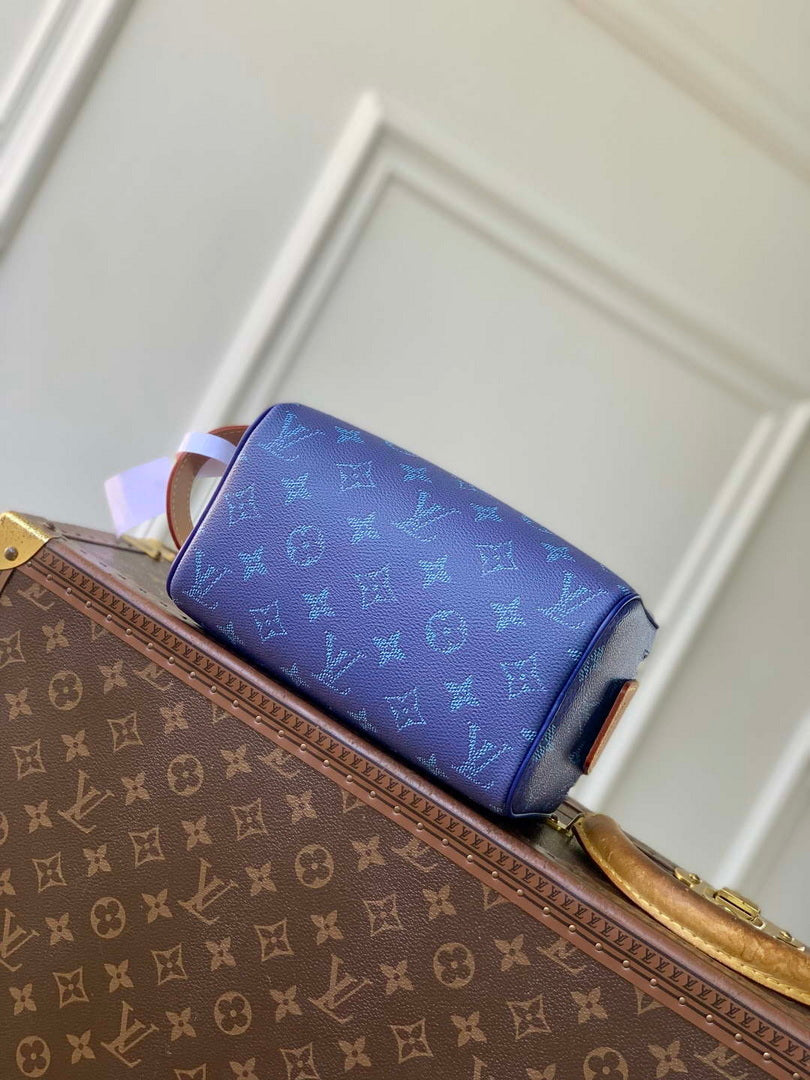 LV M26872 Louis Vuitton Mini Dopp Kit Bag Ocean Blue