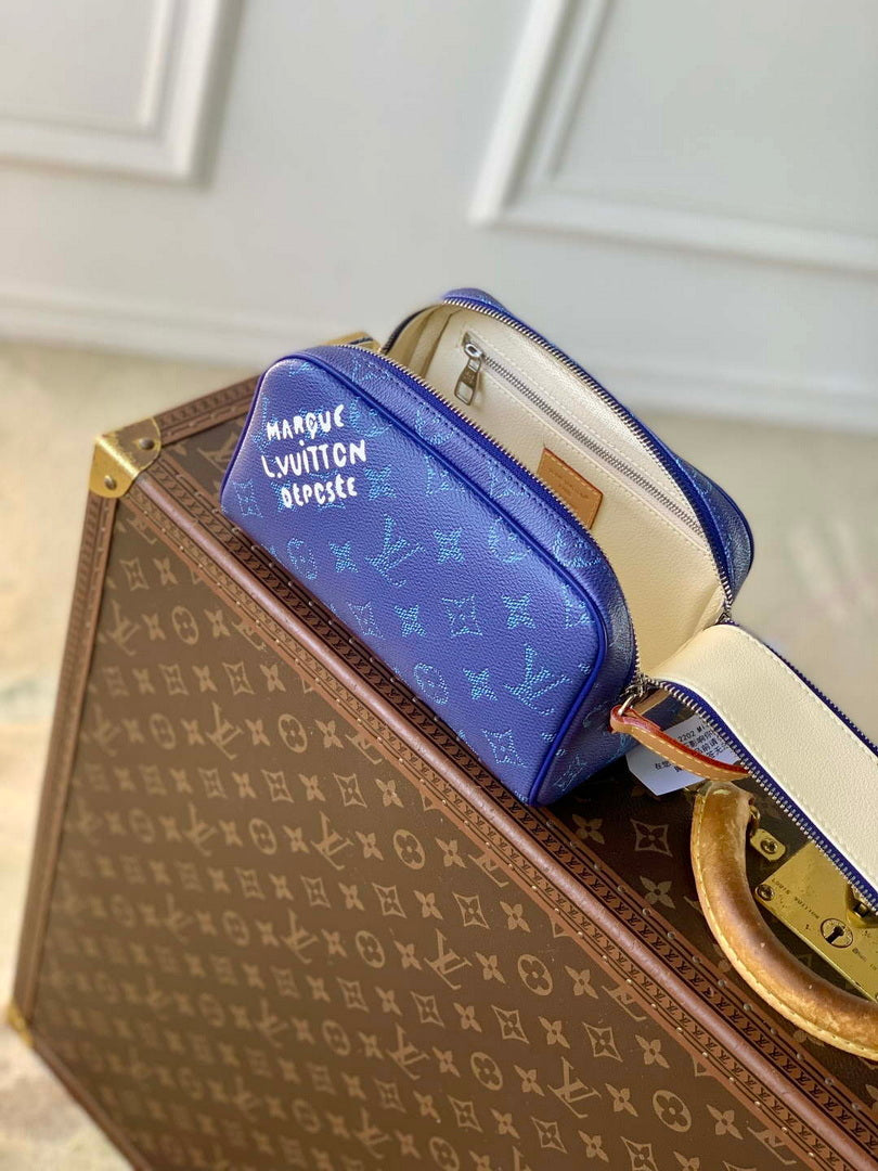 LV M26872 Louis Vuitton Mini Dopp Kit Bag Ocean Blue
