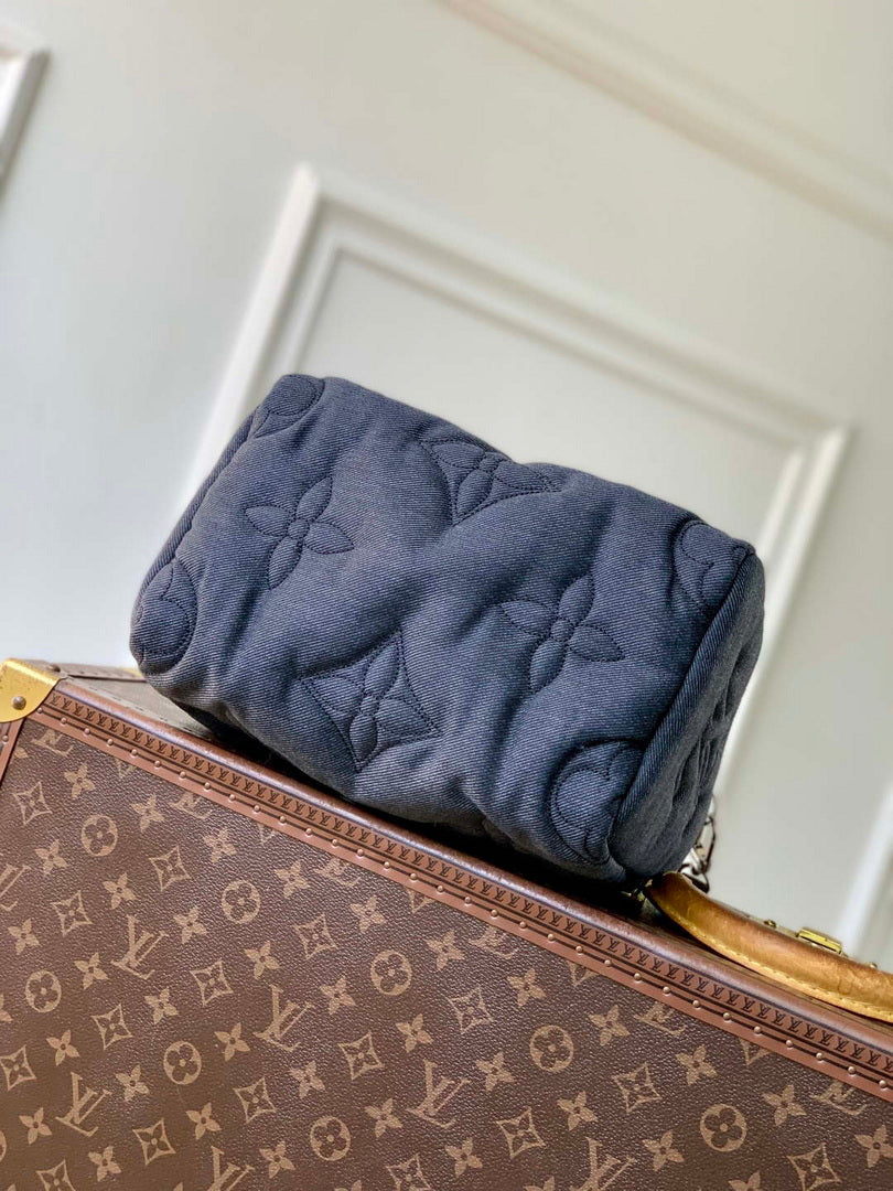 LV M26956 Louis Vuitton Speedy Bandouliere 25 Bag Black Jeans