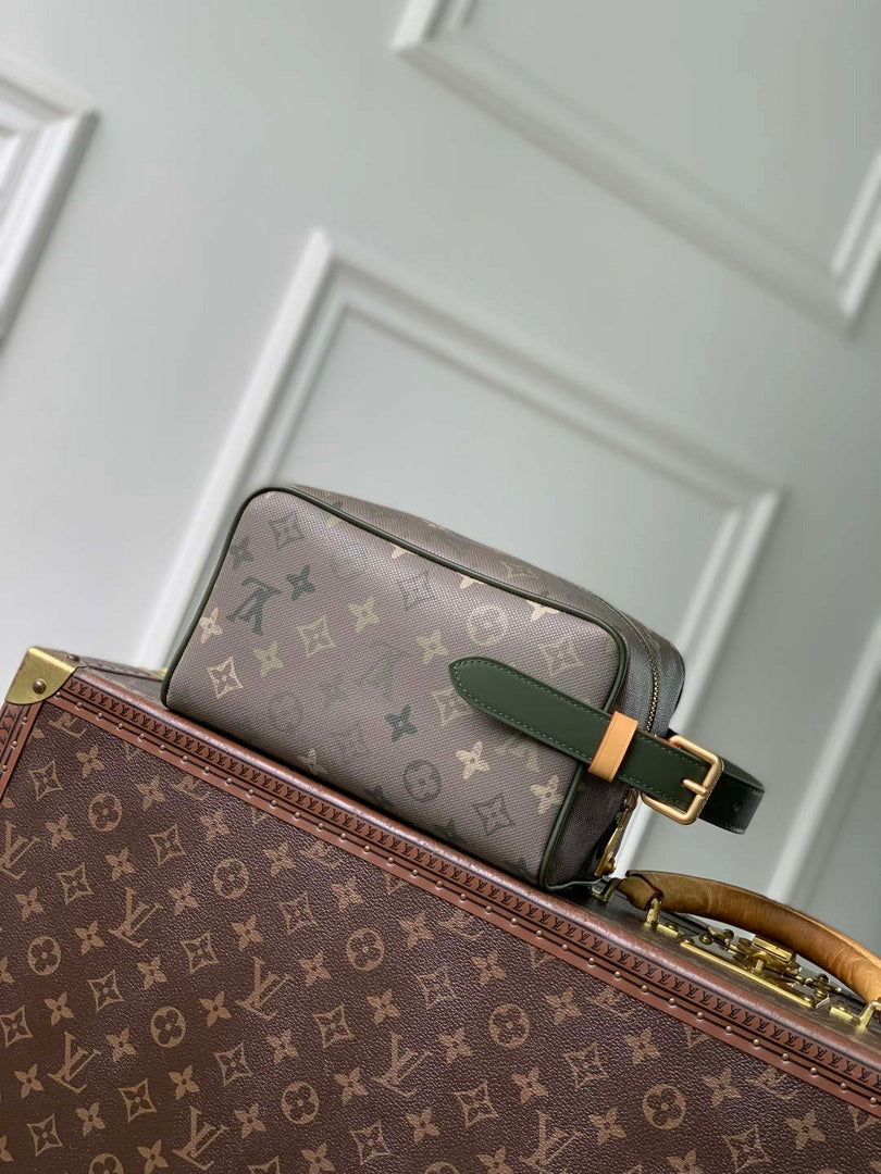 LV M26963 Louis Vuitton Dopp Kit Bag Khaki