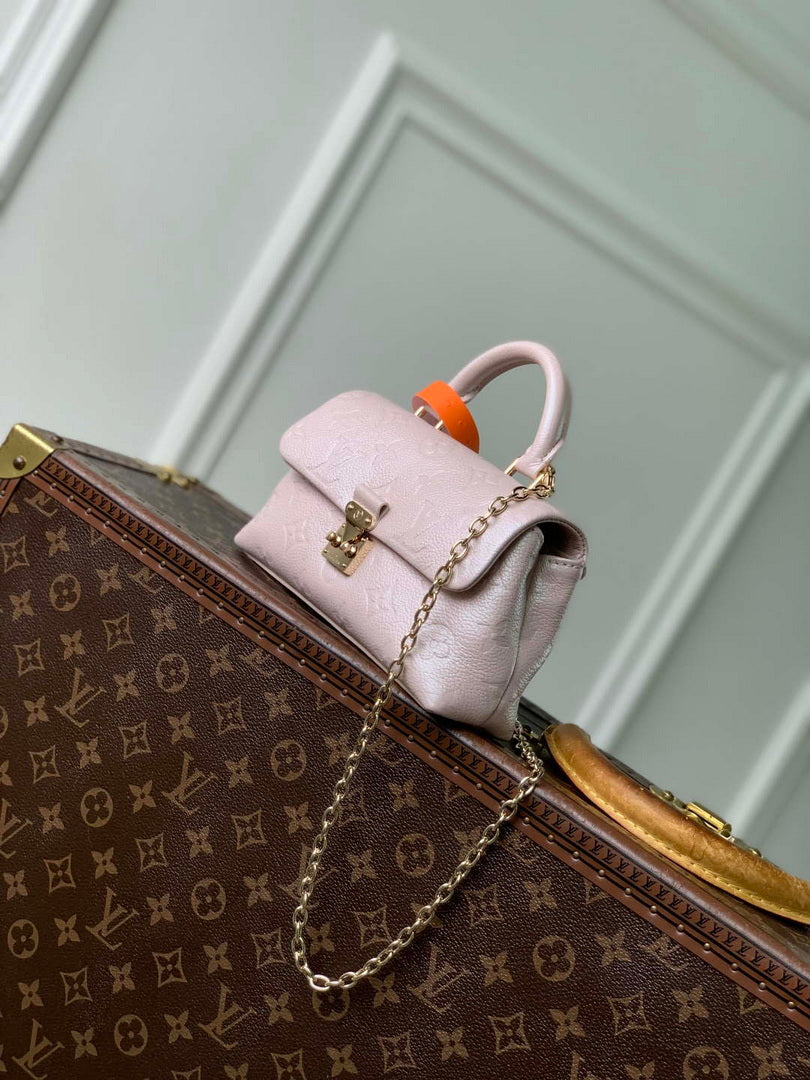 LV M27043 Louis Vuitton Nano Madeleine Bag Snowy Pearl