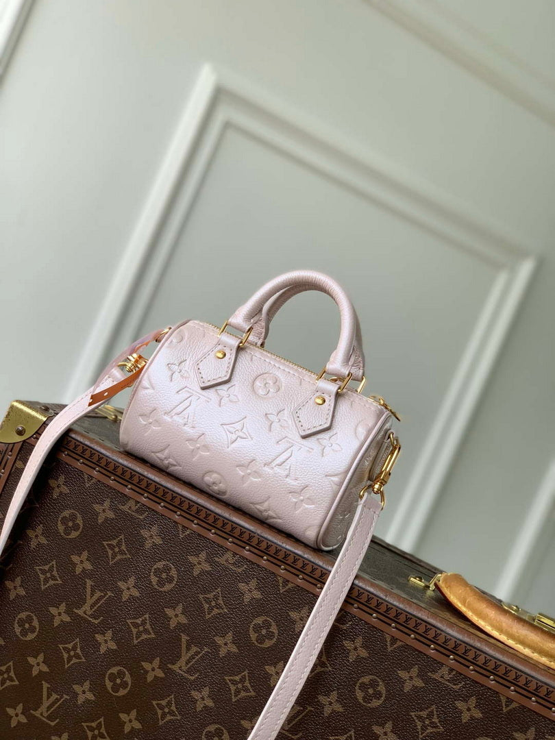 LV M27107 Louis Vuitton Nano Speedy Bag Snowy Pearl
