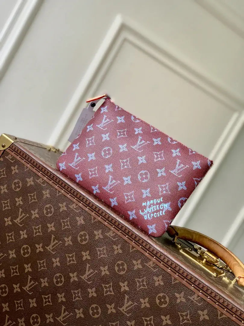 LV M27109 Louis Vuitton Key Pouch M Purple Red