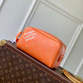 LV M27158 Louis Vuitton Mini Dopp Kit Bag Orange
