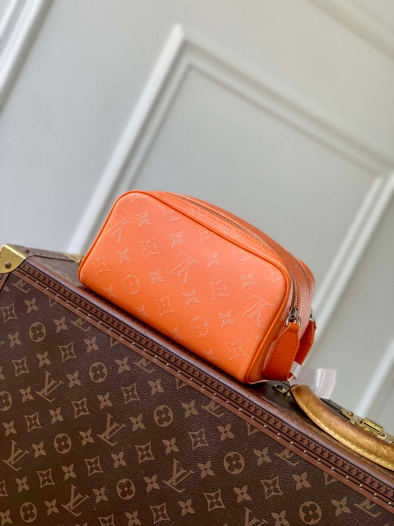 LV M27158 Louis Vuitton Mini Dopp Kit Bag Orange