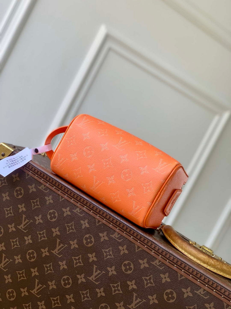 LV M27158 Louis Vuitton Mini Dopp Kit Bag Orange