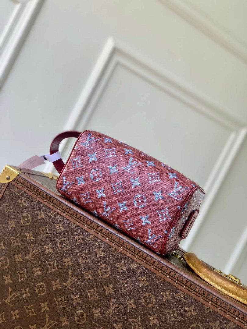 LV M27158 Louis Vuitton Mini Dopp Kit Bag Purple
