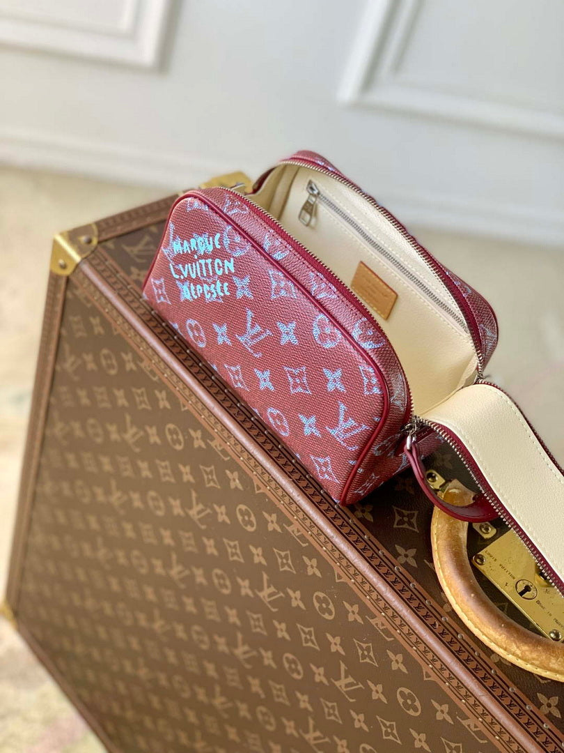 LV M27158 Louis Vuitton Mini Dopp Kit Bag Purple