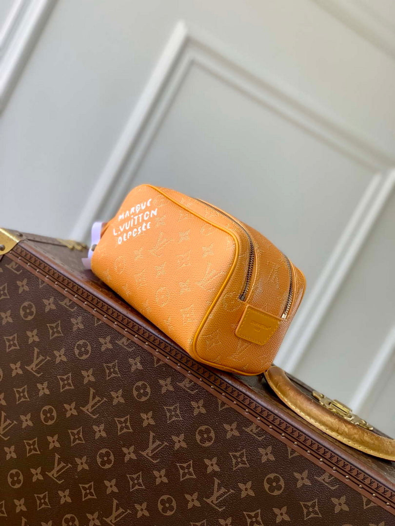 LV M27158 Louis Vuitton Mini Dopp Kit Bag Yellow