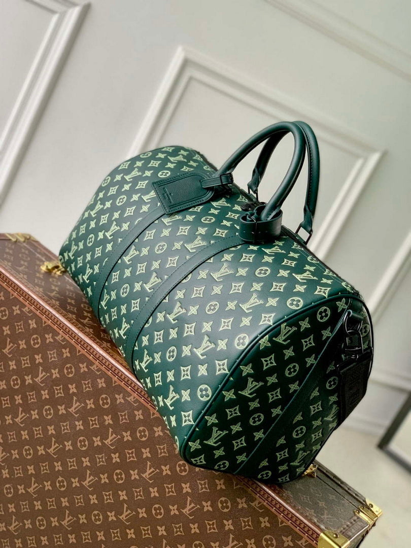 LV M27179 Louis Vuitton Keepall Bandouliere 50 Bag Forest Green
