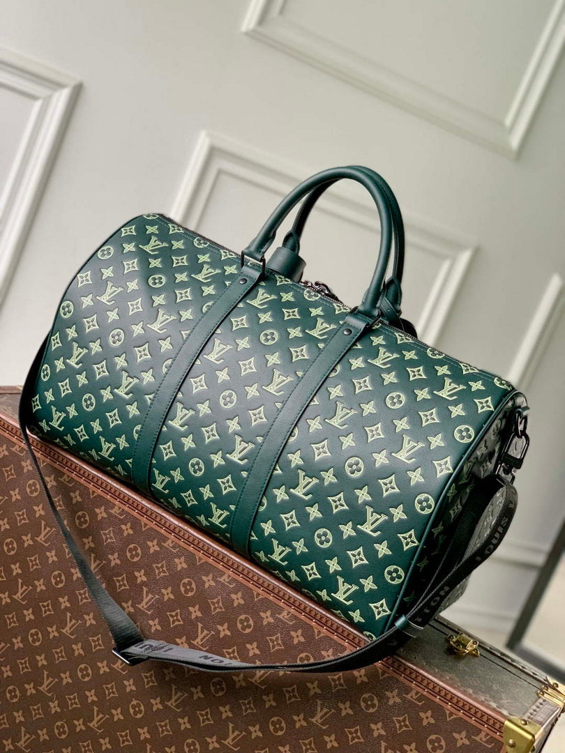 LV M27179 Louis Vuitton Keepall Bandouliere 50 Bag Forest Green