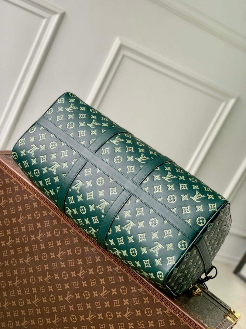 LV M27179 Louis Vuitton Keepall Bandouliere 50 Bag Forest Green
