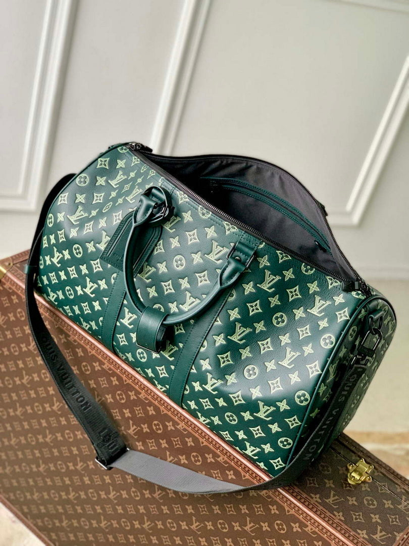LV M27179 Louis Vuitton Keepall Bandouliere 50 Bag Forest Green
