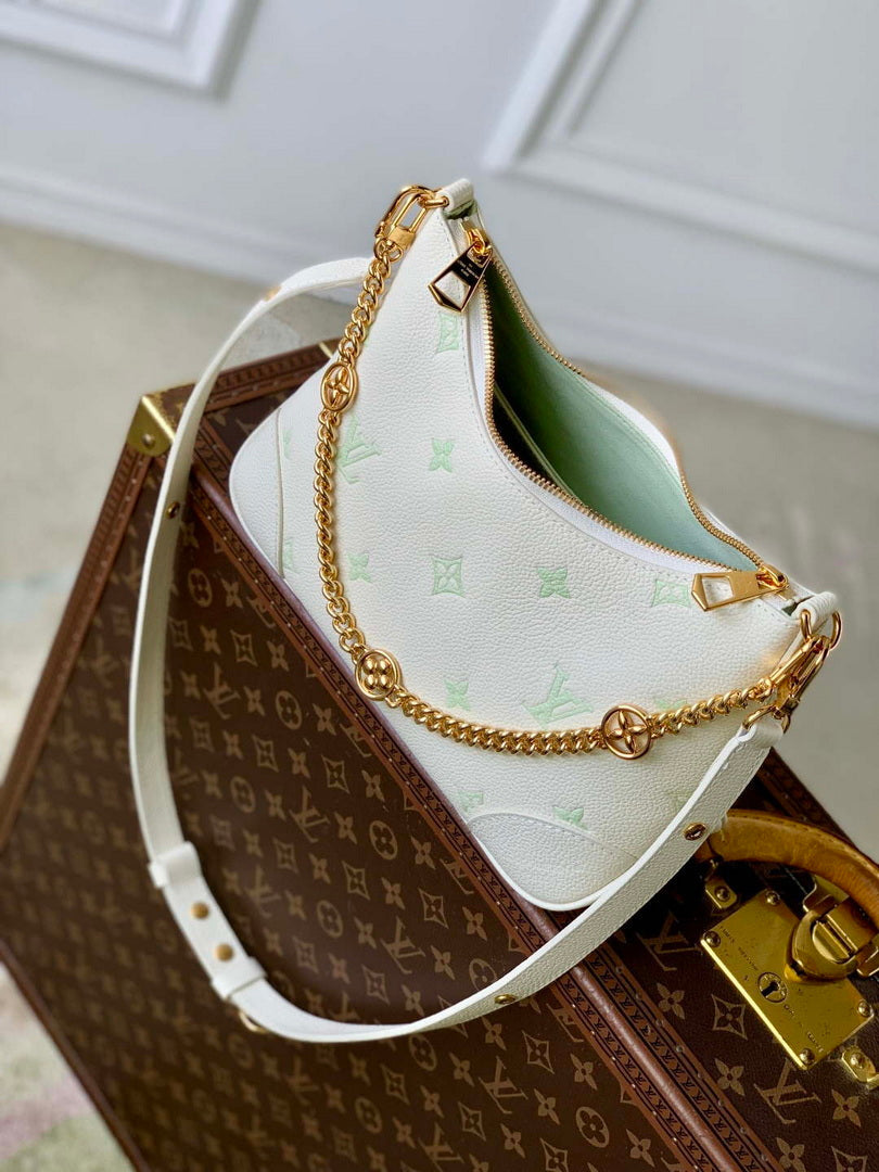 LV M27571 Louis Vuitton Boulogne PM Bag Milky White/Green