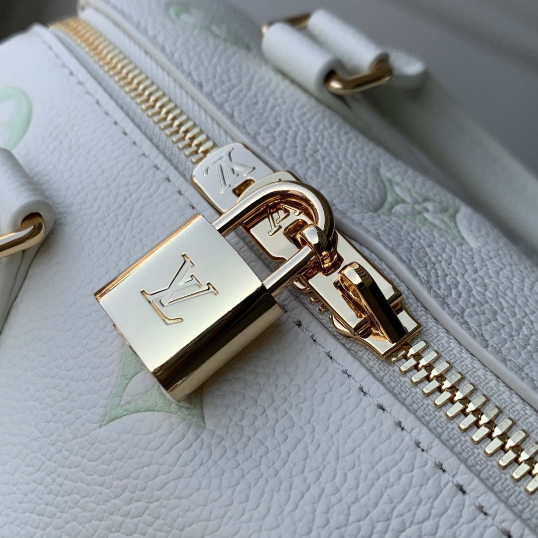 LV M27572 Louis Vuitton Speedy Bandouliere 20 Bag Milky White/Green
