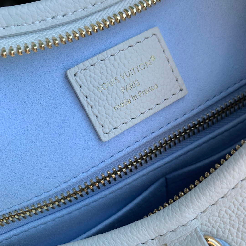 LV M27573 Louis Vuitton CarryAll PM Bag Milky White/Blue