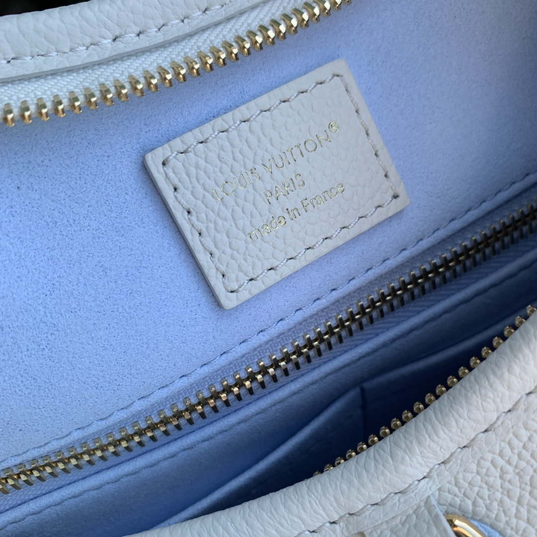 LV M27573 Louis Vuitton CarryAll PM Bag Milky White/Blue