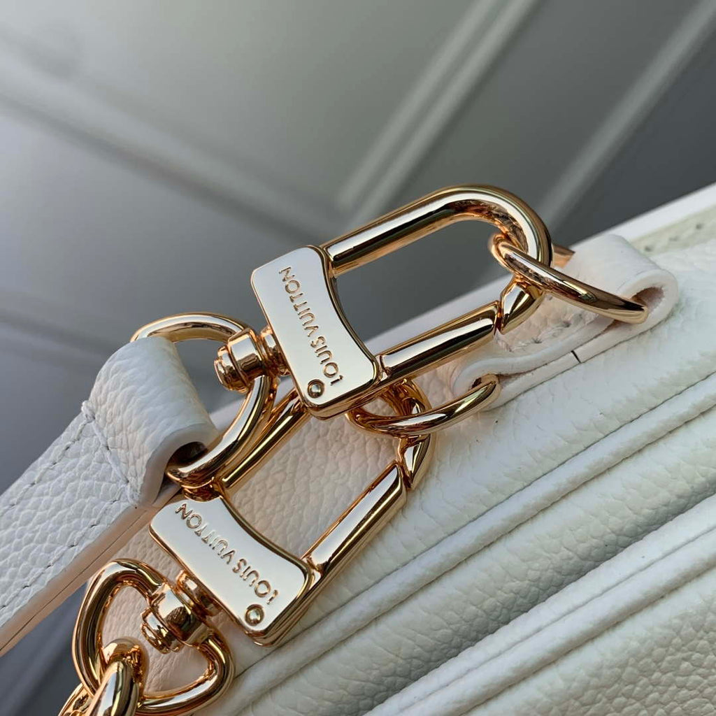 LV M27575 Louis Vuitton Pochette M¨¦tis East West Bag Milky White/Peach