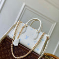 LV M27577 Louis Vuitton OnTheGo East West Bag Milky White/Blue