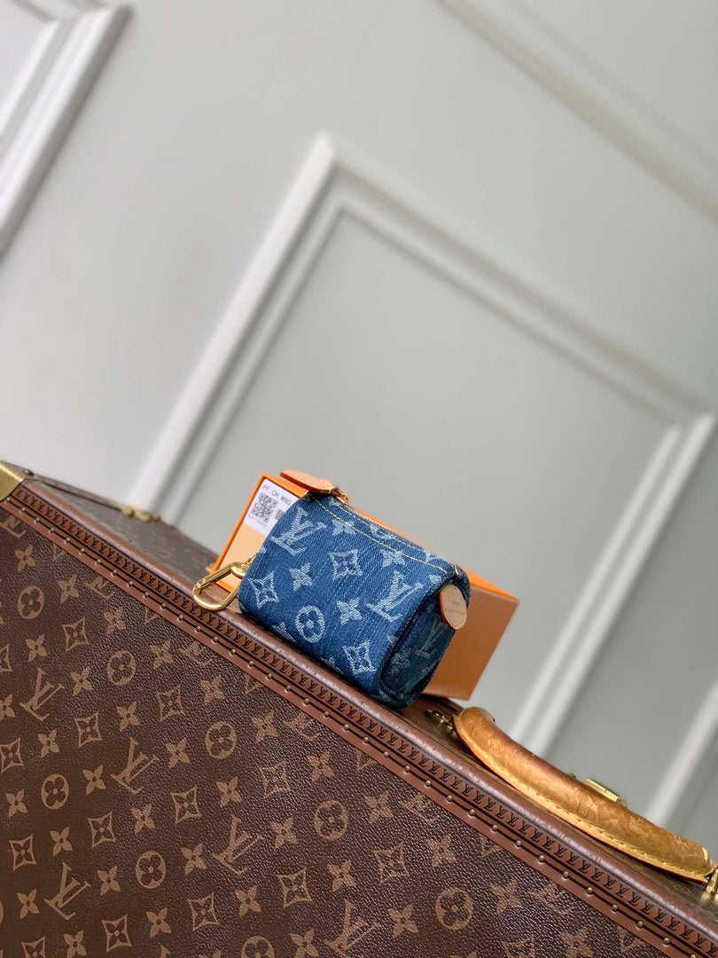 LV M27604 Louis Vuitton Trousse Speedy Blue Denim