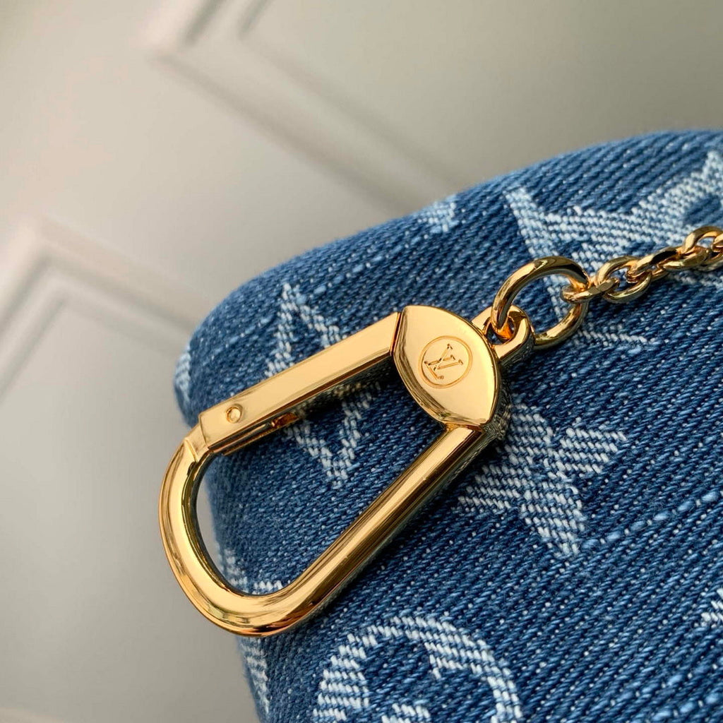 LV M27604 Louis Vuitton Trousse Speedy Blue Denim