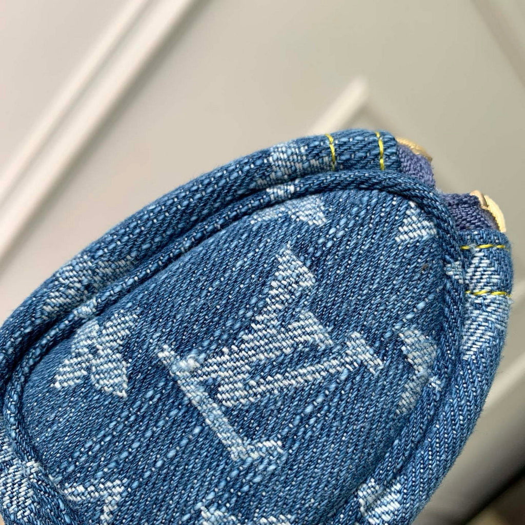 LV M27604 Louis Vuitton Trousse Speedy Blue Denim