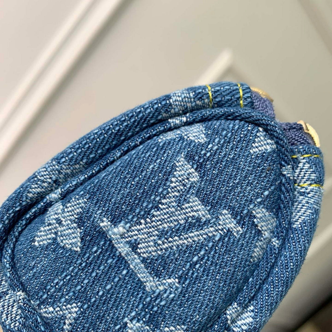 LV M27604 Louis Vuitton Trousse Speedy Blue Denim