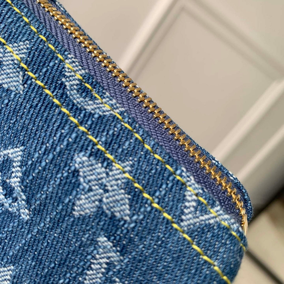 LV M27604 Louis Vuitton Trousse Speedy Blue Denim