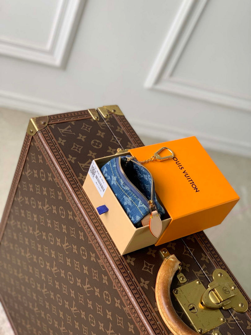 LV M27604 Louis Vuitton Trousse Speedy Blue Denim