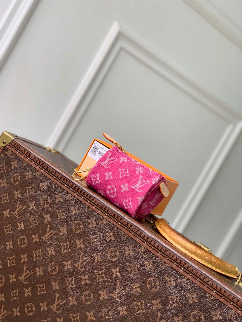 LV M27605 Louis Vuitton Trousse Speedy Fuchsia Denim