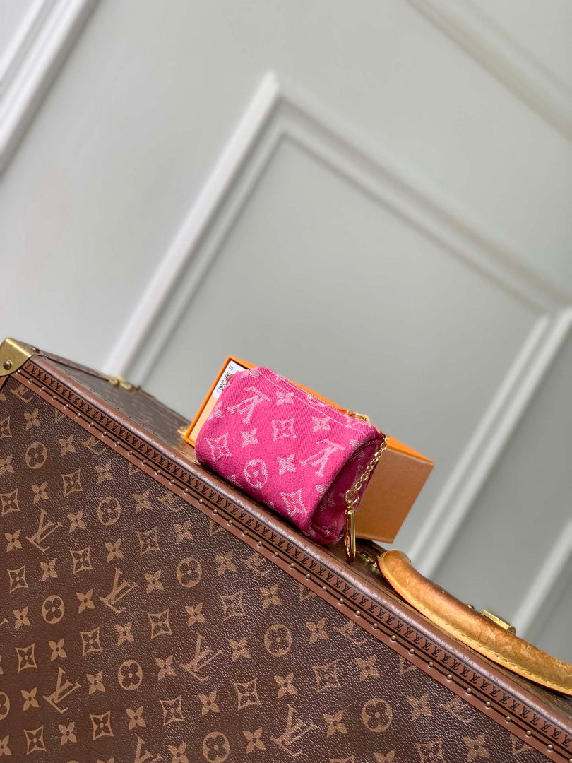 LV M27605 Louis Vuitton Trousse Speedy Fuchsia Denim