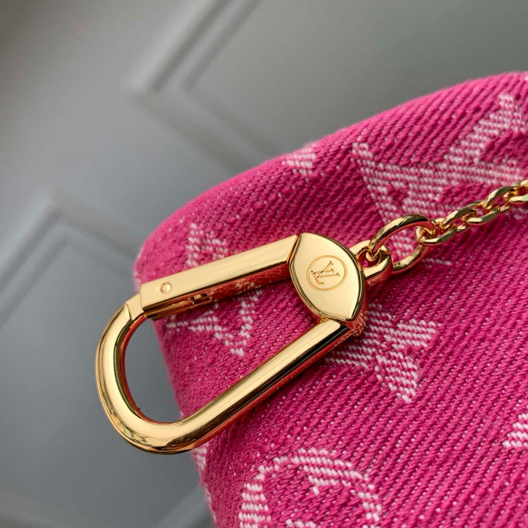 LV M27605 Louis Vuitton Trousse Speedy Fuchsia Denim