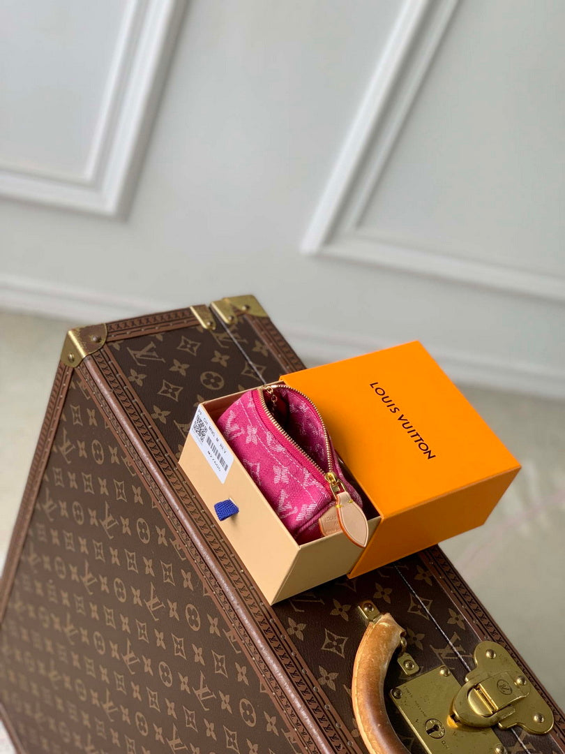 LV M27605 Louis Vuitton Trousse Speedy Fuchsia Denim
