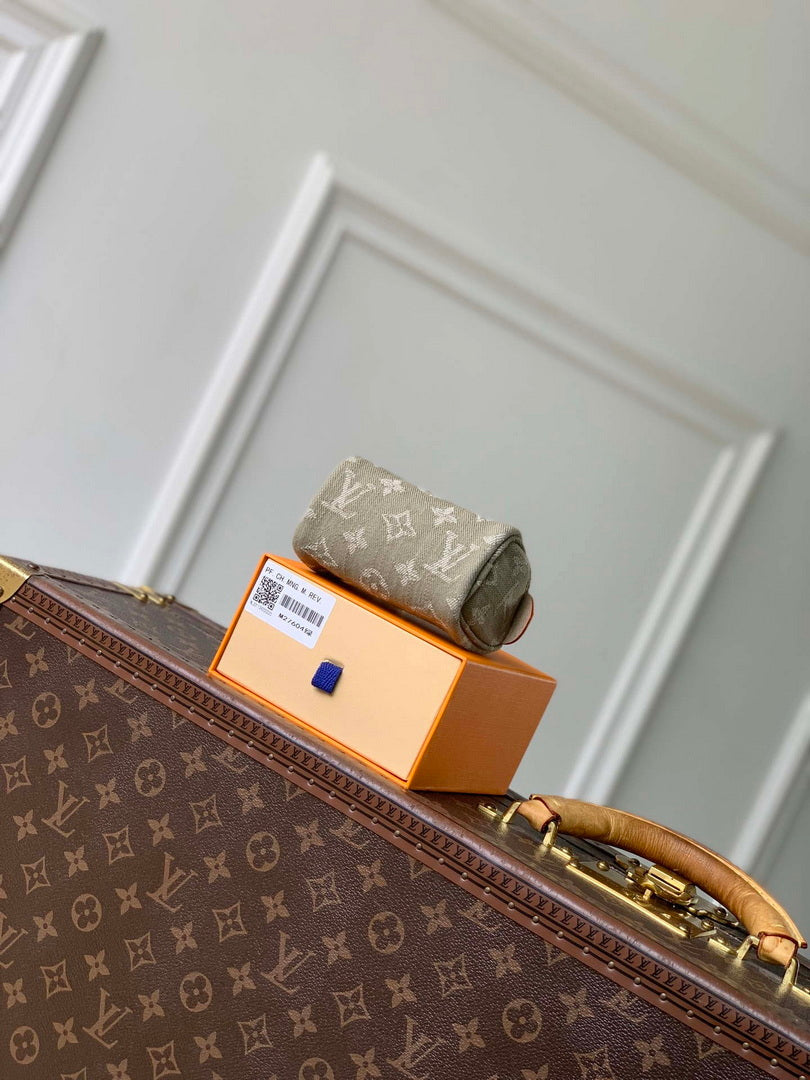 LV M27605 Louis Vuitton Trousse Speedy Olive Drab Denim
