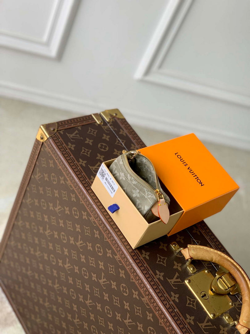 LV M27605 Louis Vuitton Trousse Speedy Olive Drab Denim