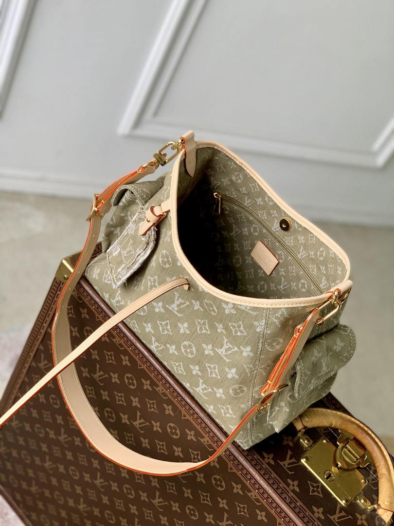 LV M27623 Louis Vuitton CarryAll Cargo PM Bag Khaki Denim