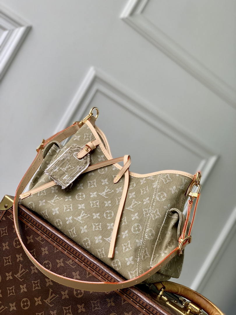 LV M27623 Louis Vuitton CarryAll Cargo PM Bag Khaki Denim