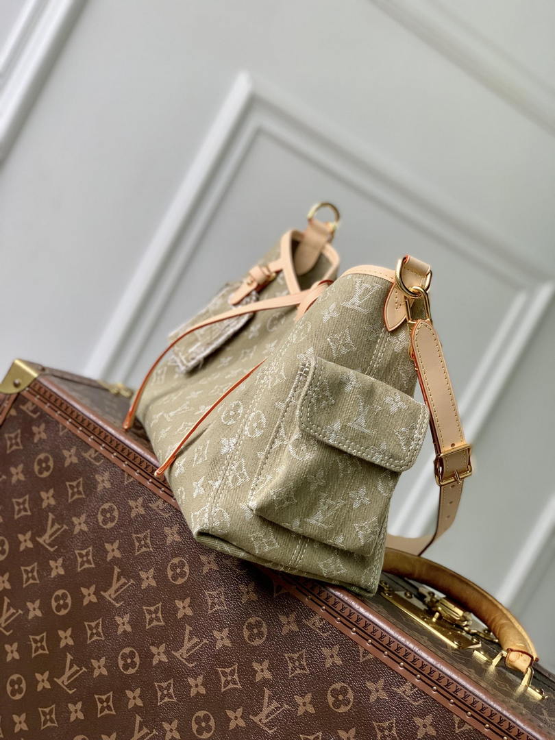 LV M27623 Louis Vuitton CarryAll Cargo PM Bag Khaki Denim